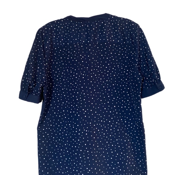 Jason Wu Target Blue Polka Dot Puff Sleeve Button Down Bow Necktie Blouse - Picture 6 of 9